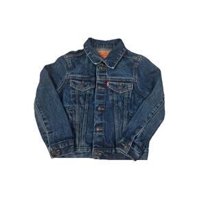 Levi’s Kids Denim Trucker Jacket Blue Red Tab Size 6 (6MM) Cotton